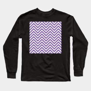 Lavender and White Chevron Pattern Long Sleeve T-Shirt